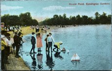 画像1: 英国 アンティークポストカード Round Pond, Kensington Gardens (1)