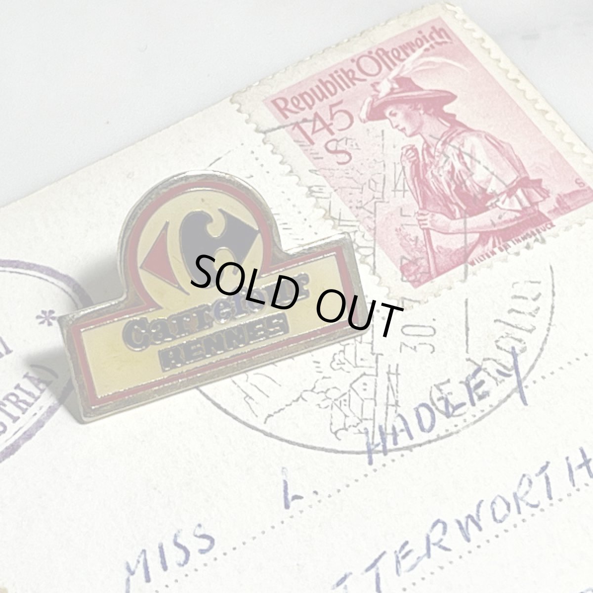 画像4: フランス ヴィンテージ ピンバッジ Carrefour RENNES カルフール (4)