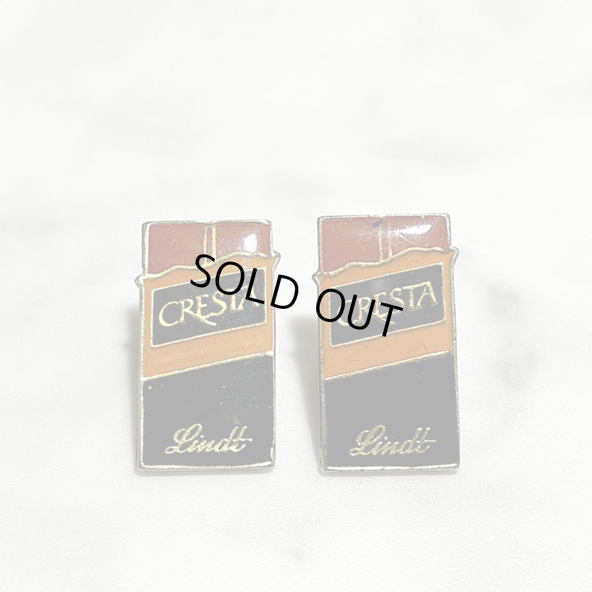 画像6: 2個セット フランス ヴィンテージ ピンバッジ Lindt CRESTA リンツ クレスタ チョコレート (6)