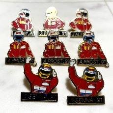 画像12: 8個セット フランス ヴィンテージ ピンバッジ G.BERGER91,J.ALESI91,A.SENNA91,APROST91 ノベルティグッズ (12)