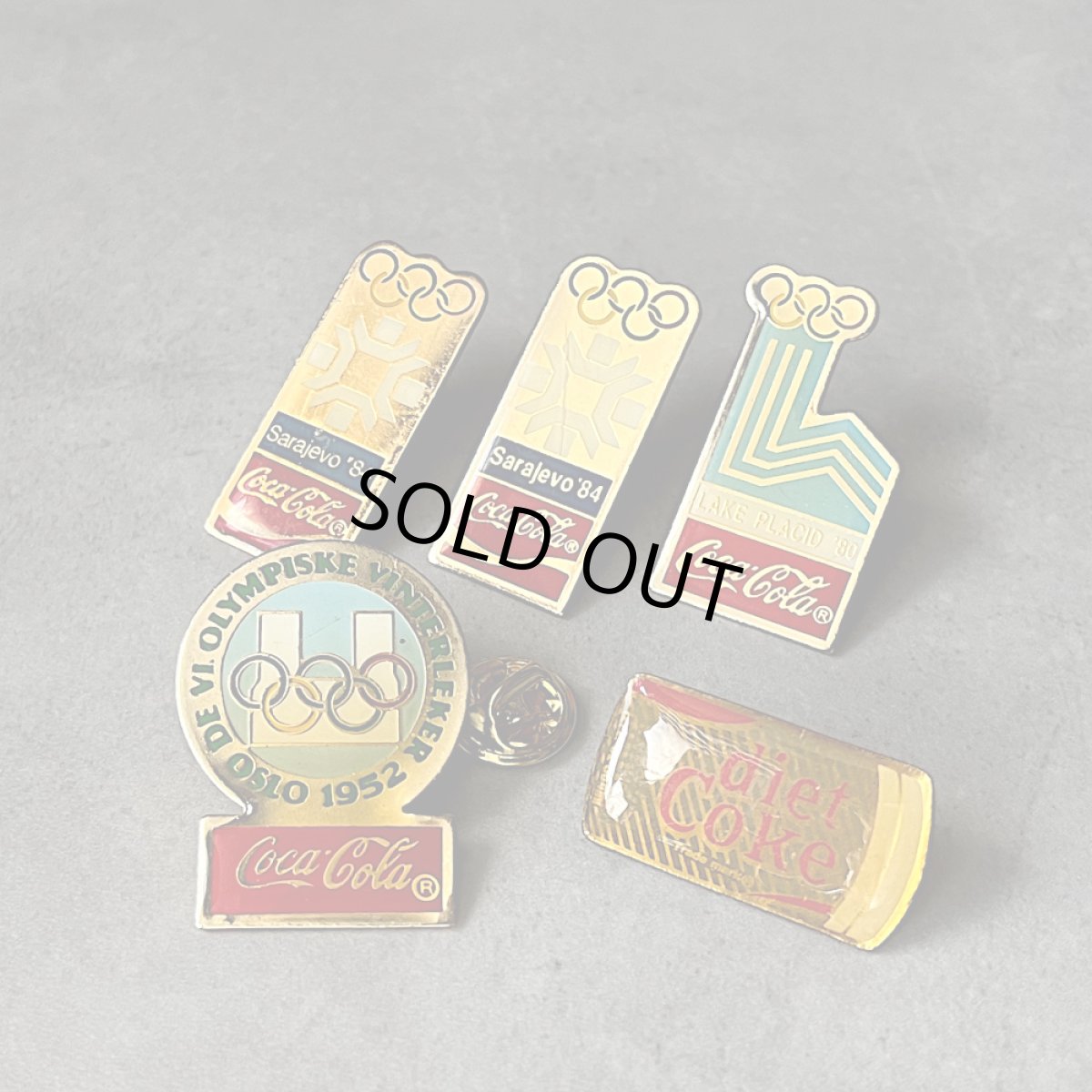 画像5: 5個セット フランス ヴィンテージ ピンバッジ Coca Cola コカ・コーラ  オリンピックスポンサー ノベルティグッズ (5)