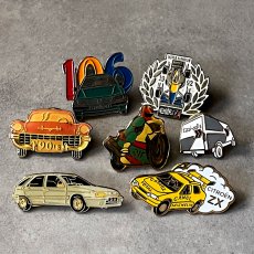 画像2: 7個セット フランス ヴィンテージ ピンバッジ CITROEN PEUGEOT など自動車 ノベルティグッズ (2)