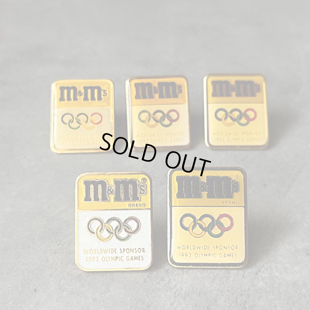 画像1: 5個セット フランス ヴィンテージ ピンバッジ M&Ms 1992 OLYMPIC GAMES オリンピックスポンサー ノベルティグッズ (1)