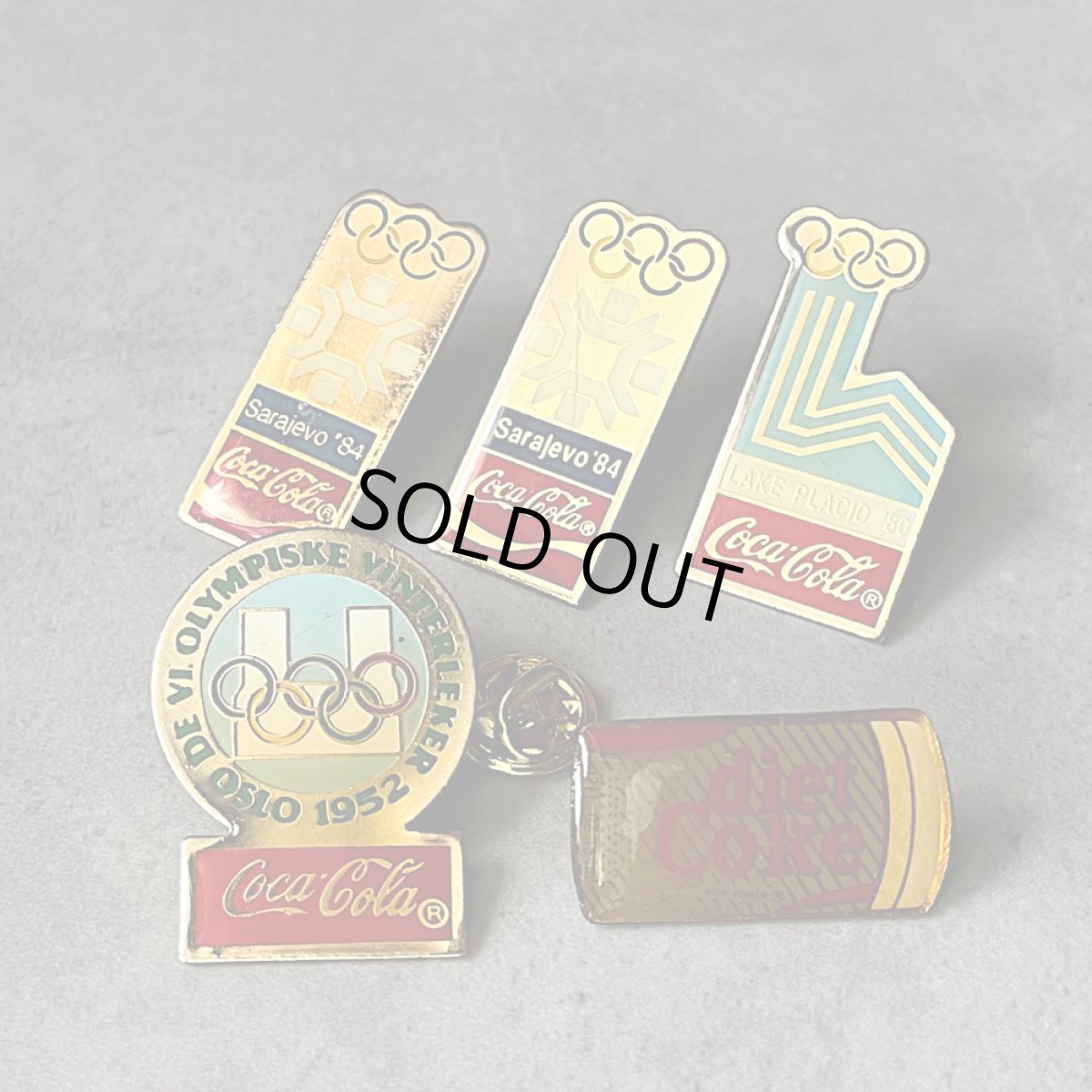 画像3: 5個セット フランス ヴィンテージ ピンバッジ Coca Cola コカ・コーラ  オリンピックスポンサー ノベルティグッズ (3)