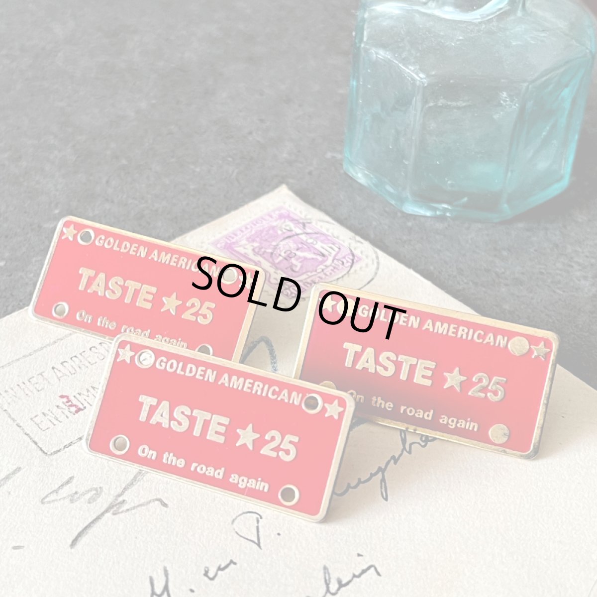 画像1: 3個セット フランス ヴィンテージ ピンバッジ TASTE★25 ノベルティグッズ (1)
