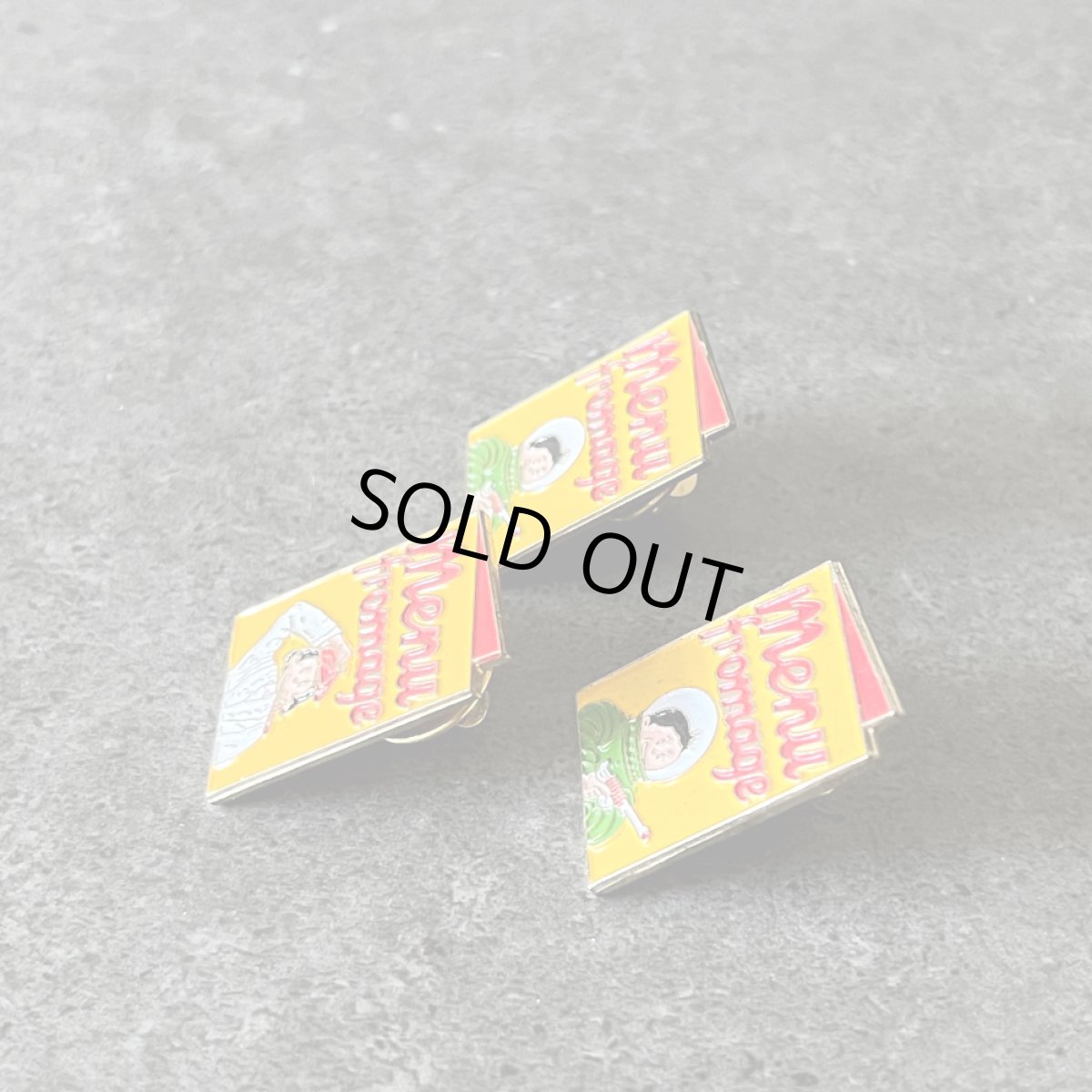 画像5: 3個セット フランス ヴィンテージ ピンバッジ Menu fromage チーズメニュー ノベルティグッズ (5)