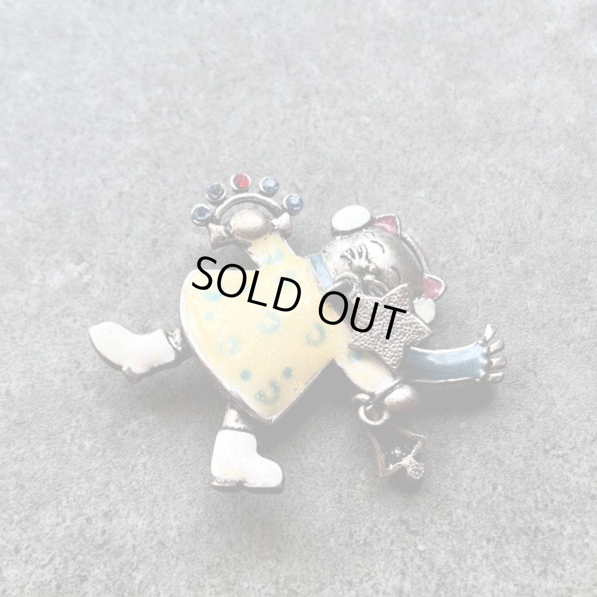 画像5: アメリカ クリスマス ホリデーエナメル 猫 ヴィンテージブローチ (5)