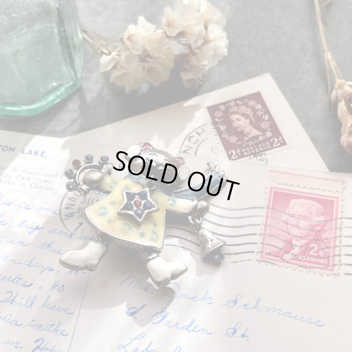 画像2: アメリカ クリスマス ホリデーエナメル 猫 ヴィンテージブローチ (2)