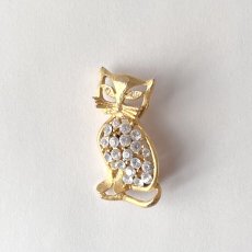 画像3: アメリカ 1950-1970年代 猫ブローチ オープンワークのキャット CAT Brooch アンティークブローチ (3)