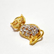 画像7: アメリカ 1950-1970年代 猫ブローチ オープンワークのキャット CAT Brooch アンティークブローチ (7)