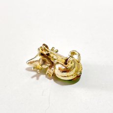 画像16: アメリカ 1950-1980年代 ライトグリーンラインストーンねこ 小さな猫ブローチ キャットアクセサリー CAT Brooch アンティークブローチ (16)