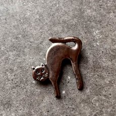 画像5: アメリカ 威嚇猫ブローチ ねこ キャットアクセサリー CAT Brooch アンティークブローチ (5)