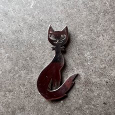 画像4: 1970-1980年代 刻印925 シルバー猫ブローチ  ねこ ヴィンテージジュエリー CAT BROOCH (4)