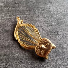 画像4: M JENT 猫ブローチ ねこ キャットアクセサリー CAT Brooch アンティークブローチ ゴールドトーン (4)