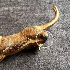 画像8: 【アウトレット】アメリカ 『そっと触れる、やさしい時間』猫と鳥アンティークブローチ CAT Brooch  (8)