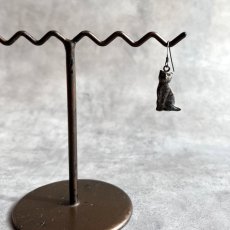 画像3: アメリカ 刻印９２５「ひとり静かに窓辺で」スターリングシルバー アンティーク シングル猫ピアス ねこ CAT シングル 片耳ピアス (3)