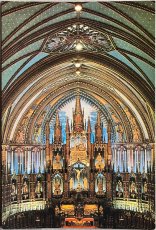 画像1: 海外ヴィンテージポストカード ノートルダム大聖堂 Notre-Dame Basilica of Montreal 世界の絵葉書 モントリオール カナダ (1)