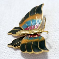 画像12: 英国 「色彩の詩（うた）をまとった旅人」蝶々 ヴィンテージブローチ  バタフライ 昆虫アクセサリー (12)