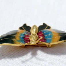 画像9: 英国 「色彩の詩（うた）をまとった旅人」蝶々 ヴィンテージブローチ  バタフライ 昆虫アクセサリー (9)