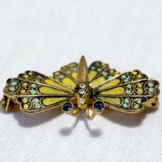 画像10: 英国 「陽だまりの風に乗って届く、小さな祝福」ダマスカスカラー アゲハ蝶ヴィンテージブローチ 蝶モチーフ バタフライ 昆虫アクセサリー (10)
