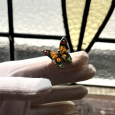 画像12: 英国 蝶ブローチ「風に乗って舞い降りた、希望の色彩」ヴィンテージブローチ 蝶モチーフ バタフライ 昆虫アクセサリー (12)