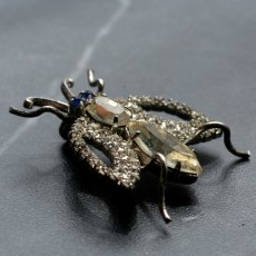 画像10: 1950年代 英国ヴィンテージ「ひとすじの光を追って」アブ虻 クリアラインストーンブローチ  昆虫アクセサリー (10)