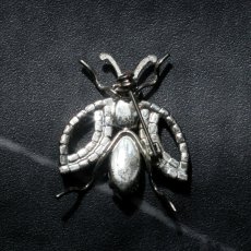 画像6: 1950年代 英国ヴィンテージ「ひとすじの光を追って」アブ虻 クリアラインストーンブローチ  昆虫アクセサリー (6)