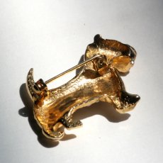 画像11: 英国 1960年代 ヴィンテージブローチ「まばゆい午後、忠犬のまなざし」ゴールドテリア犬 ラインストーン イギリス アクセサリー EW0348 (11)