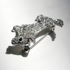 画像11: 英国 1960年代 ヴィンテージ テリア犬「とときの忠誠、永遠のきらめき」クリスタル ブローチ イギリス アクセサリー (11)