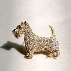 画像12: 英国 1960年代 ヴィンテージブローチ「まばゆい午後、忠犬のまなざし」ゴールドテリア犬 ラインストーン イギリス アクセサリー EW0348 (12)
