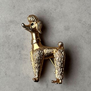 英国 1960年代 ヴィンテージ ゴールドテリア犬 ラインストーン