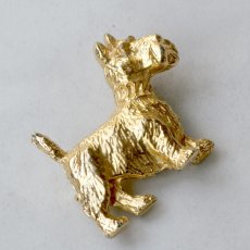 画像5: 1960年頃 英国 ヴィンテージ テリア犬 ブローチ「幸運をくわえて、今日もあなたのそばに」イギリス アクセサリー (5)