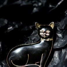 画像5: 英国 ヴィンテージ 大きな黒猫ブローチ「ただそこにいるだけで」イギリス アクセサリー (5)