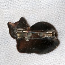 画像5: 英国 ヴィンテージ 黒猫ブローチ「 静けさをたたえる、黒の小さな詩人」イギリス アクセサリー (5)