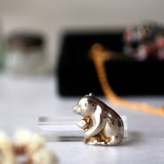 画像6: 英国 ヴィンテージ 親子熊 クマ ブローチ「しあわせを背中にのせて」イギリス アクセサリー (6)
