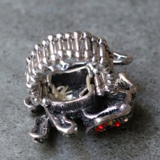 画像10: 英国 ヴィンテージ カラフルラインストーン指輪 犬「こんにちは、きらきらの友だち」リング フリーサイズ (10)