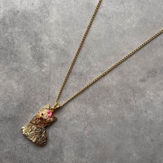 画像11: 英国 ヴィンテージ ヨークシャーテリア犬 ペンダントネックレス 刻印3IC「永遠のリボンを結んで」イギリス アクセサリー (11)