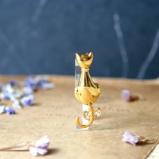 画像6: 英国 ヴィンテージ 揺れるしっぽとリボン 猫ブローチ「きらめくしっぽのメロディ 」イギリス アクセサリー (6)