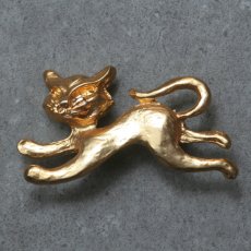 画像3: 英国 ヴィンテージ 駆ける猫ブローチ「光のなかを、あなたへ向かって」イギリス アクセサリー (3)