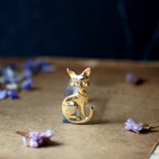 画像7: 英国 ヴィンテージ 猫ブローチ「そっと見つめる しあわせの猫 」 イギリス アクセサリー (7)