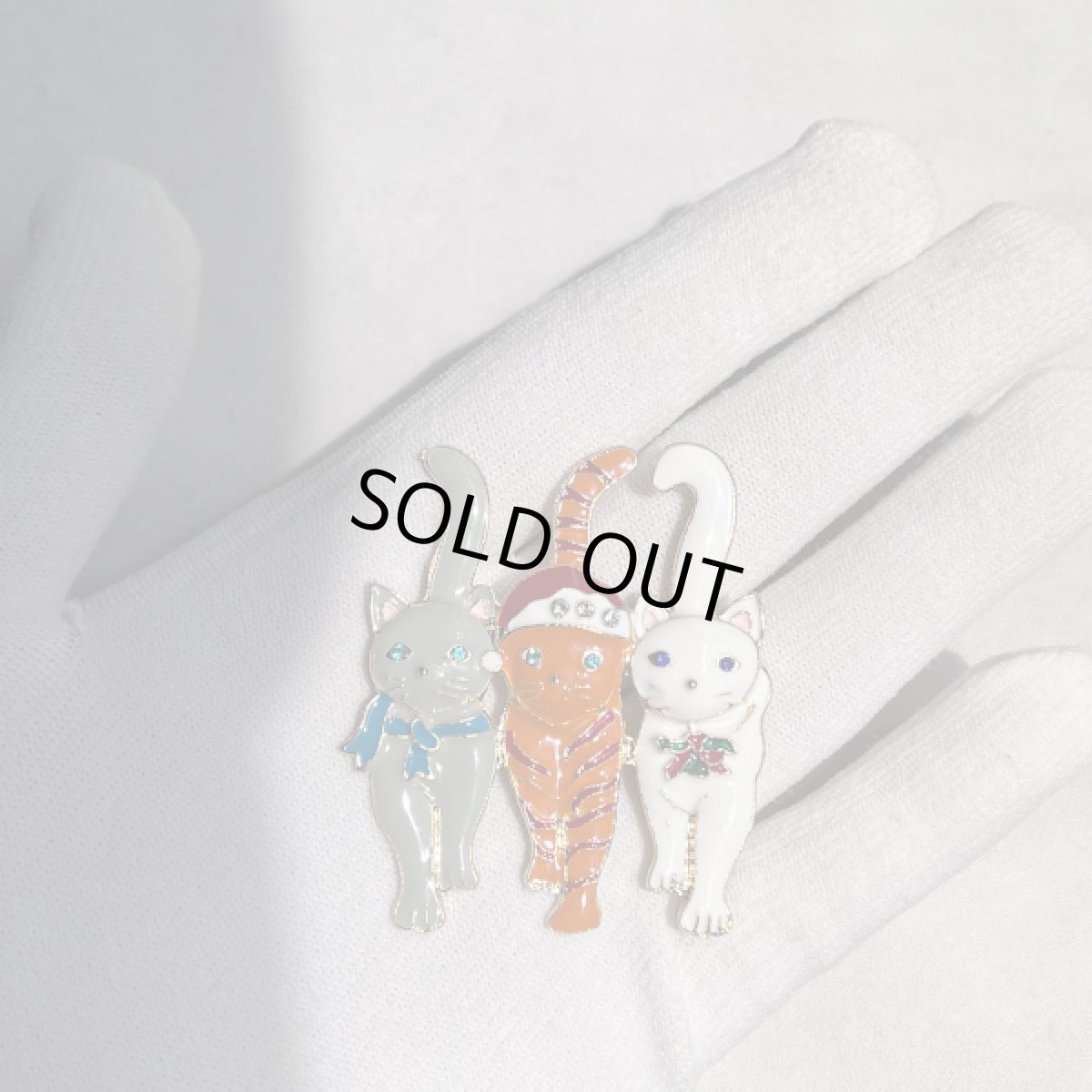 画像9: 英国 ヴィンテージ 3匹の仲良し猫たち「3匹の猫のクリスマス行進」イギリス アクセサリー (9)