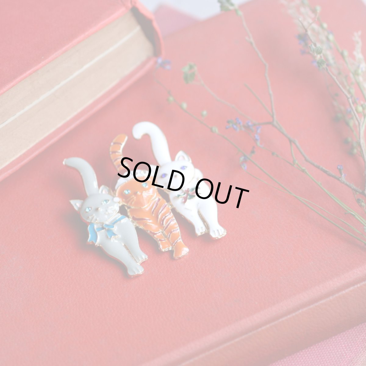 画像4: 英国 ヴィンテージ 3匹の仲良し猫たち「3匹の猫のクリスマス行進」イギリス アクセサリー (4)