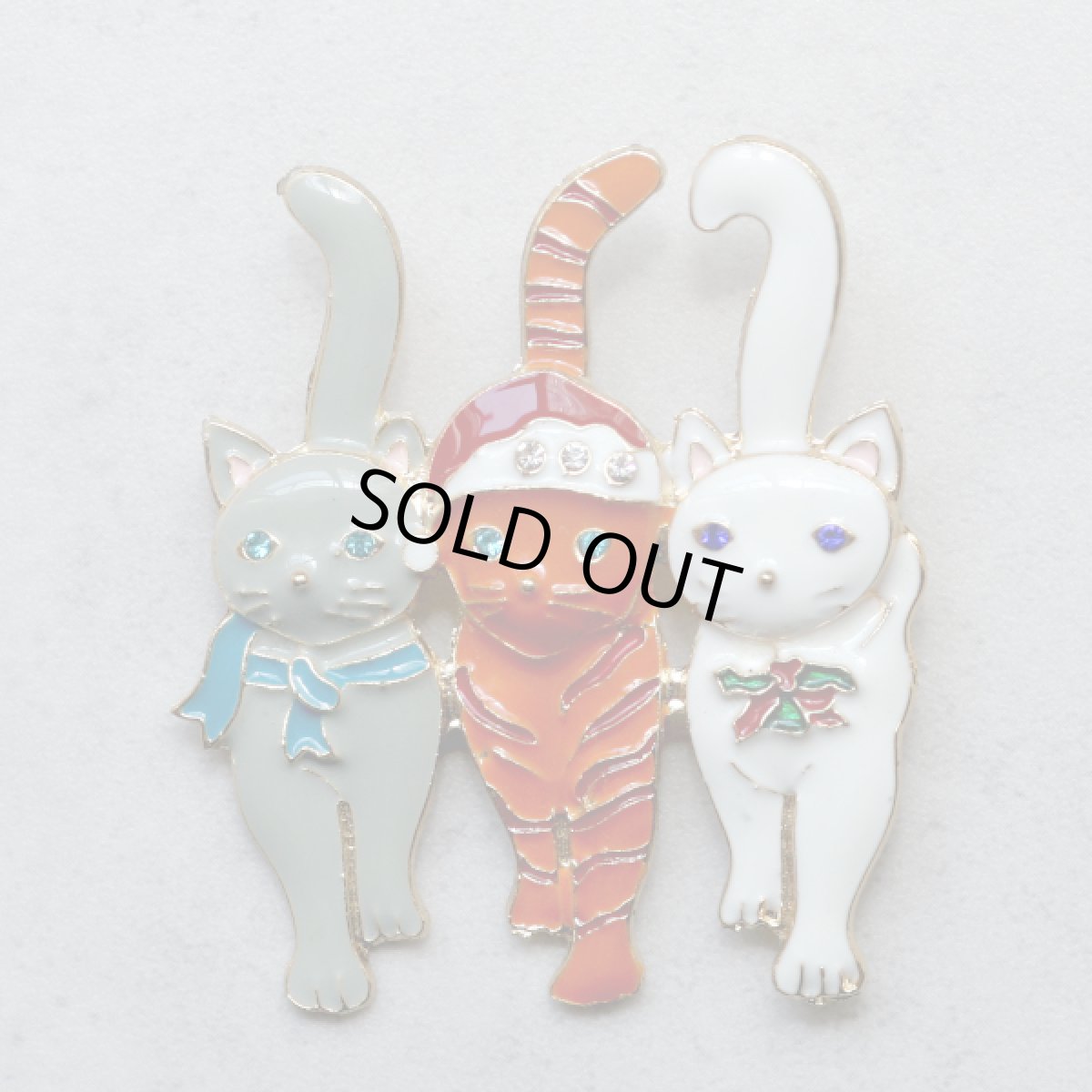 画像5: 英国 ヴィンテージ 3匹の仲良し猫たち「3匹の猫のクリスマス行進」イギリス アクセサリー (5)