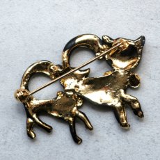 画像5: 英国 ヴィンテージ 親子黒猫ブローチ「静かに寄り添う、ふたつの影」イギリス アクセサリー (5)