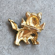 画像9: 英国 ヴィンテージ 黒猫リボンブローチ「静寂にひそむまなざし」イギリス アクセサリー (9)