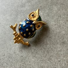 画像6: 英国 ヴィンテージ フクロウブローチ「知恵と静けさを宿す、森の守り神」イギリスブローチ (6)