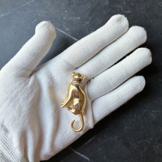 画像10: 英国ヴィンテージ 猫のブローチ「星を見上げる夜の小さな詩人」 (10)