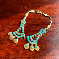 画像3: 1960’s USA ヴィンテージ　トルコ石カラーラインストーンのブレスレット (3)