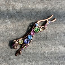 画像4: 英国ヴィンテージ ピューマ ブローチ　虹色の疾走 (4)