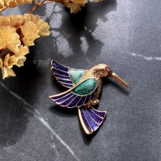 画像3: 小さな奇跡を連れて──英国ヴィンテージ ハチドリ エナメルブローチ (3)